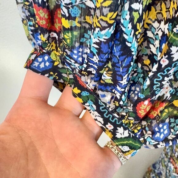 NWT Reset By Jane Esmeralda Bohemian Balloon Sleeve Maxi Open Back Dress Small - Picture 4 of 12